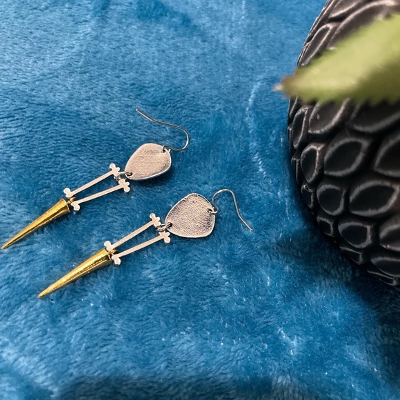 Boho Green Stone Long Drop Dangle Earrings 925 Silver Plated - Picture 4 of 4